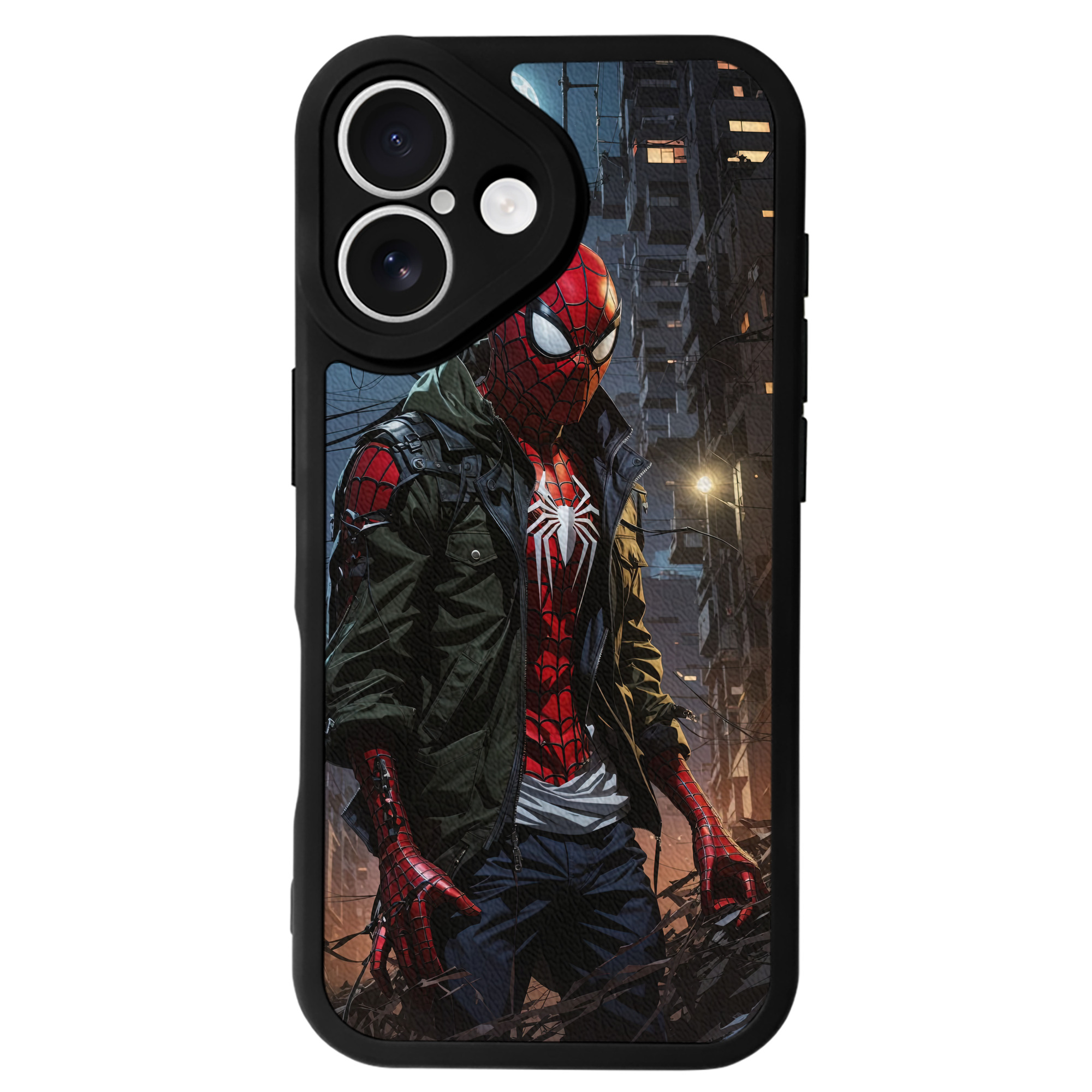 Spider Man スパイダーマン 【iPhone 16シリーズ対応】シリコンスマホケース（レザー調） 材質：シリコン